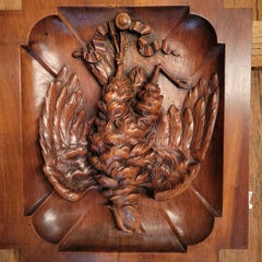 Pair of Antique Walnut Wall Plaques circa 1880