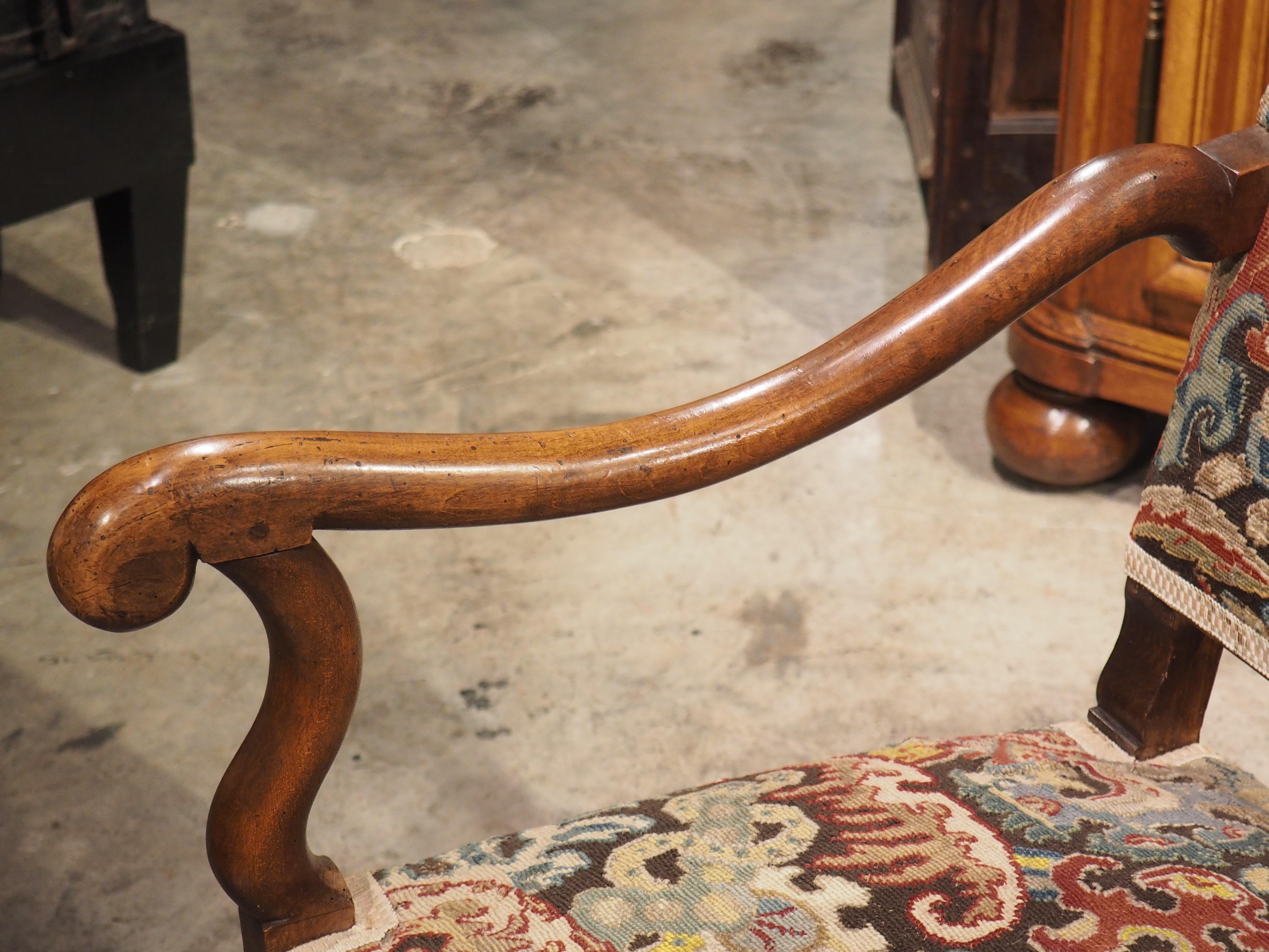 Pair of Antique Walnut Wood Os De Mouton Armchairs from France, C. 1880 11