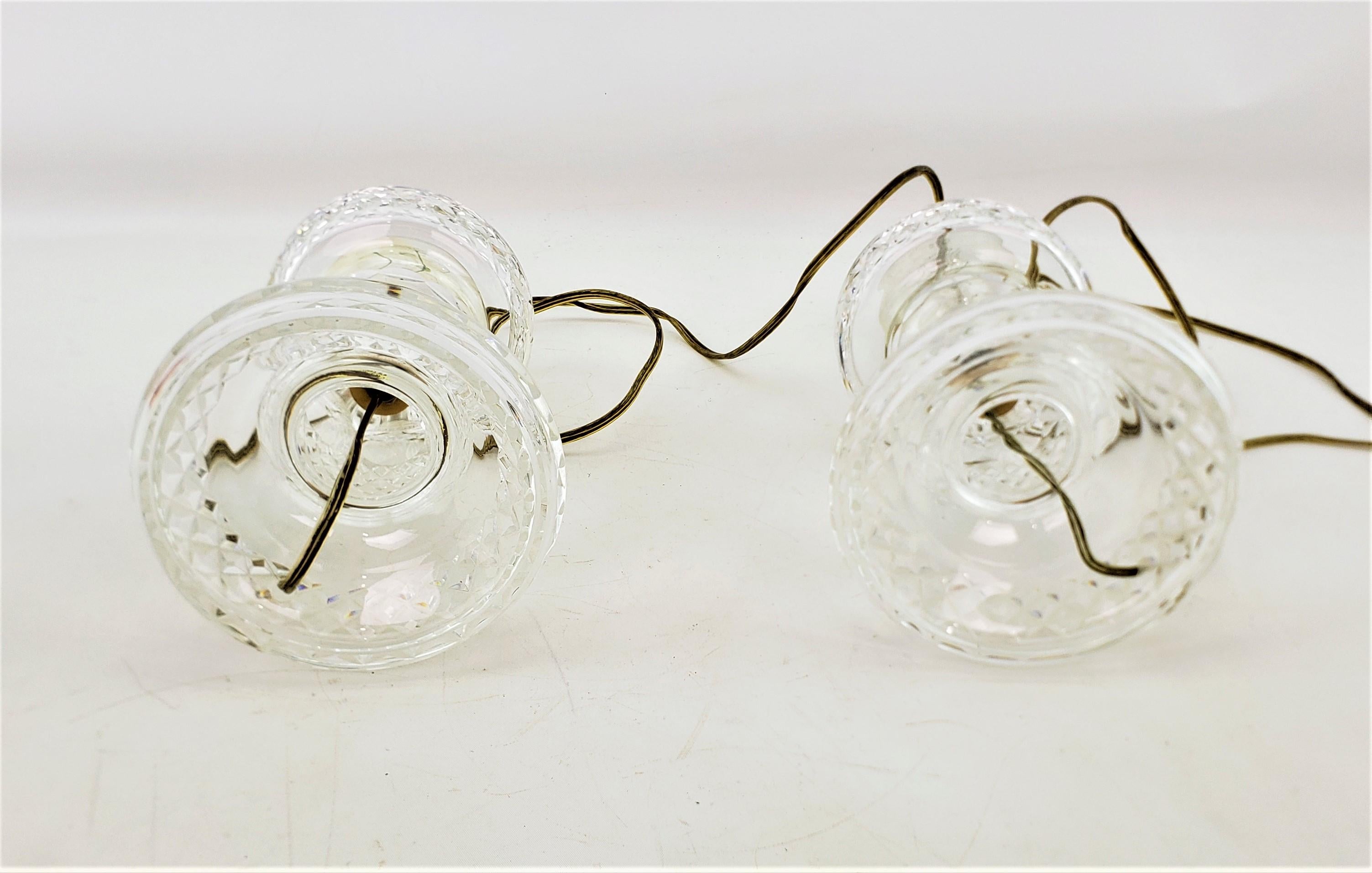 Paire de lampes de table anciennes Alana Inishmaan Hurricane de Waterford Crystal en vente 6