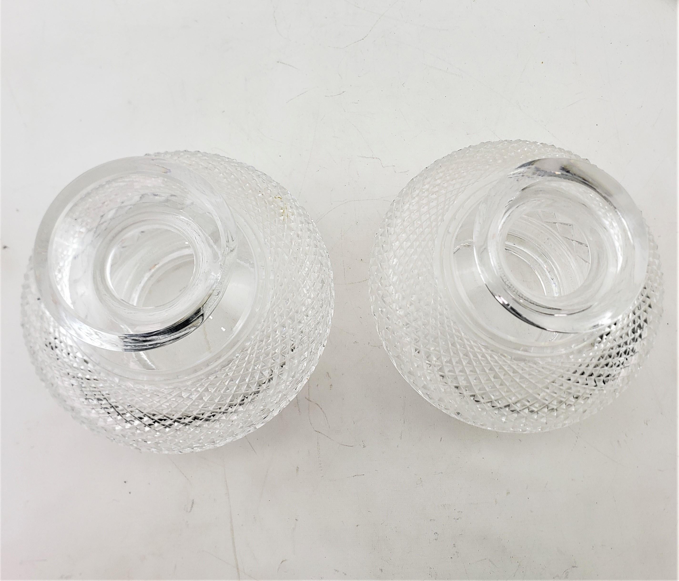 Pair of Antique Waterford Crystal Alana Inishmaan Hurricane Table Lamps For Sale 6