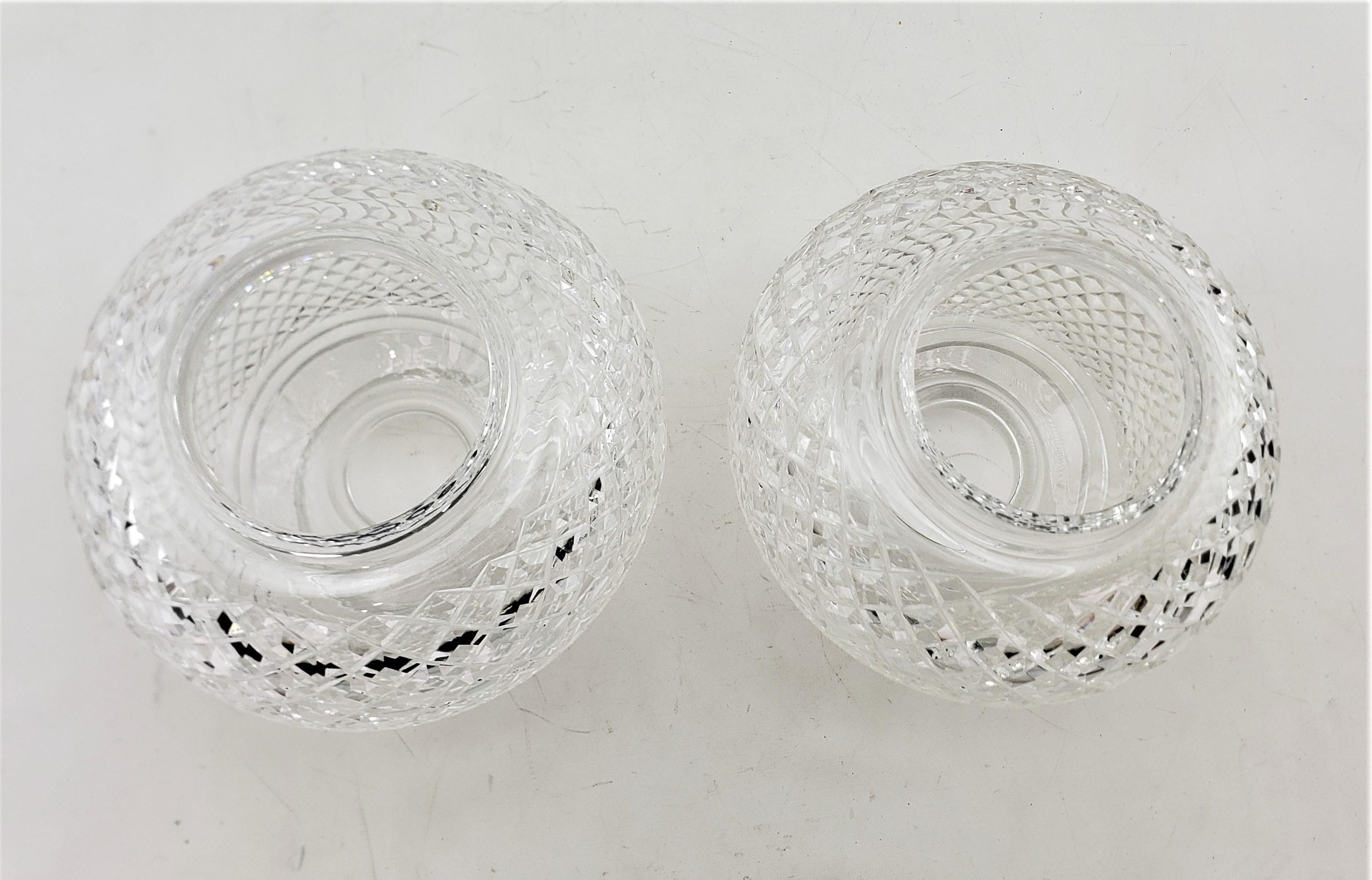 Pair of Antique Waterford Crystal Alana Inishmaan Hurricane Table Lamps For Sale 7