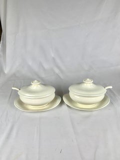 Pair Antique Wedgwood Creamware Tureens Neoclassical England Circa 1820