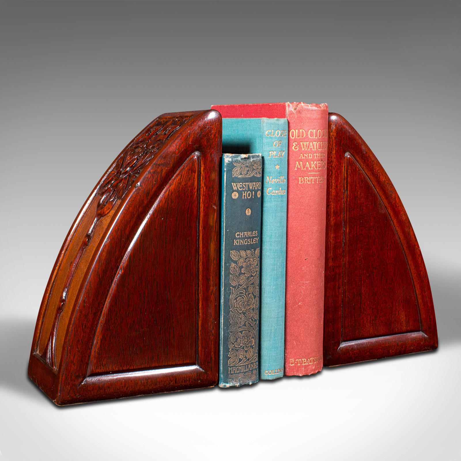Pair Of Antique Weighted Bookends, English, Book Rest, Art Nouveau, Edwardian For Sale 2