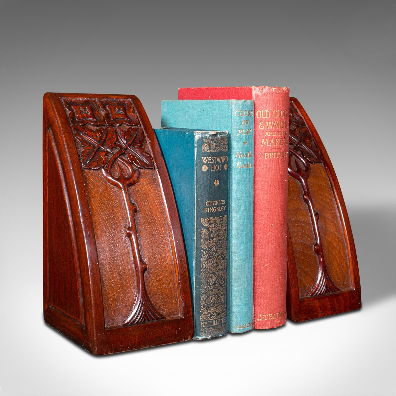 Pair Of Antique Weighted Bookends, English, Book Rest, Art Nouveau, Edwardian For Sale 3