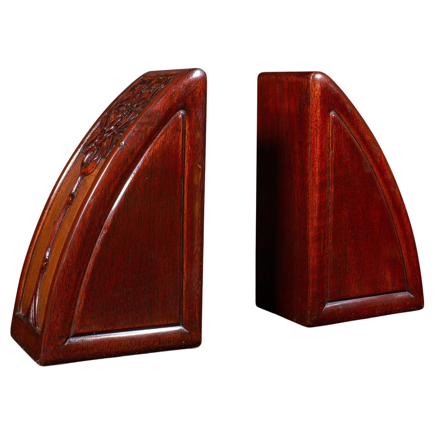 Pair Of Antique Weighted Bookends, English, Book Rest, Art Nouveau, Edwardian For Sale