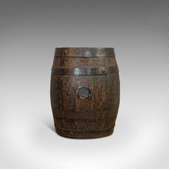 Pair of, Antique Whiskey Pins, Oak, Barrel, Side Table, Taunton, Victorian, 1900