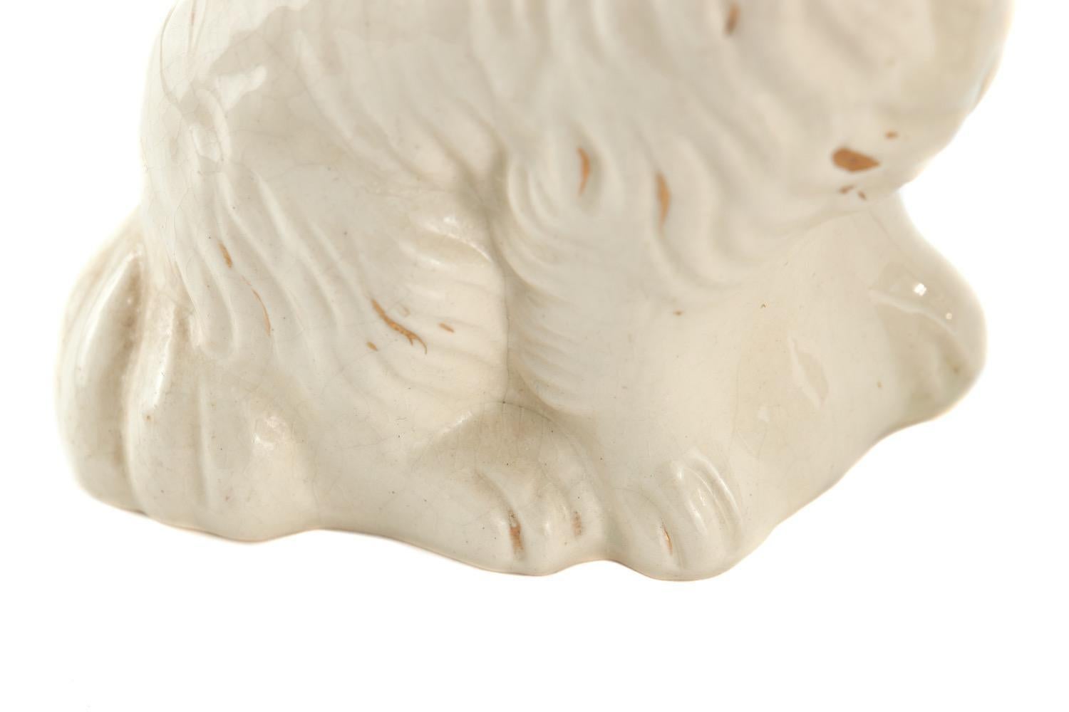 Pareja de antiguos perros blancos de Staffordshire Estilo Adán en venta