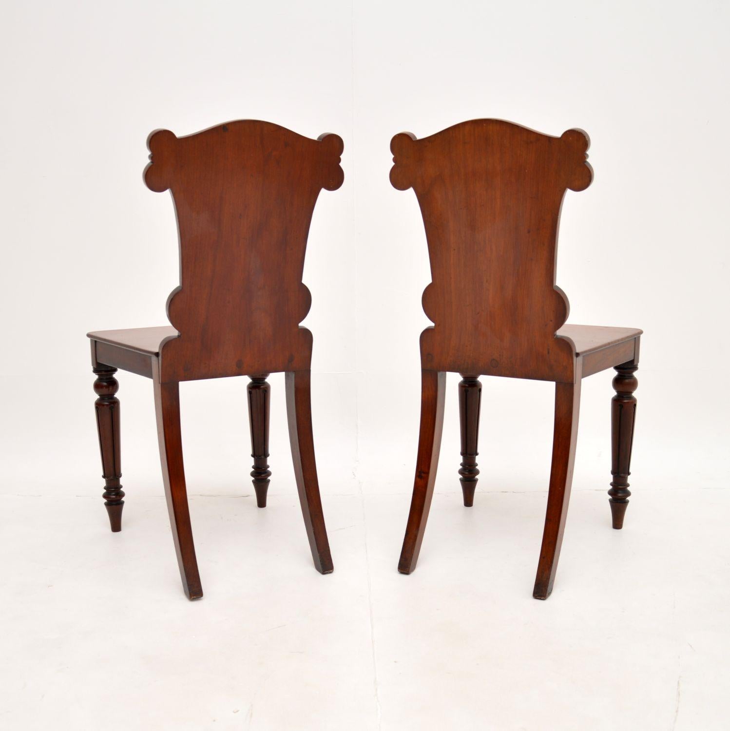 Pair of Antique William IV Hall Chairs In Good Condition For Sale In London, GB