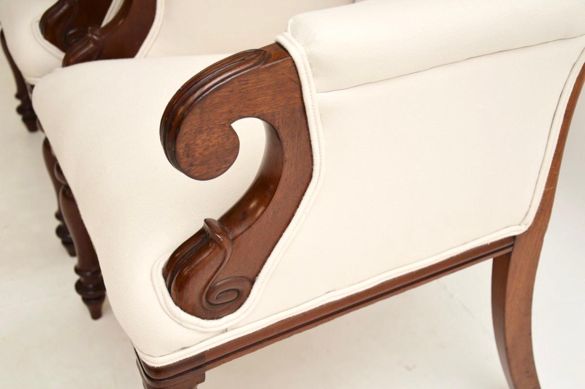 Pair of Antique William IV Period Armchairs For Sale 4