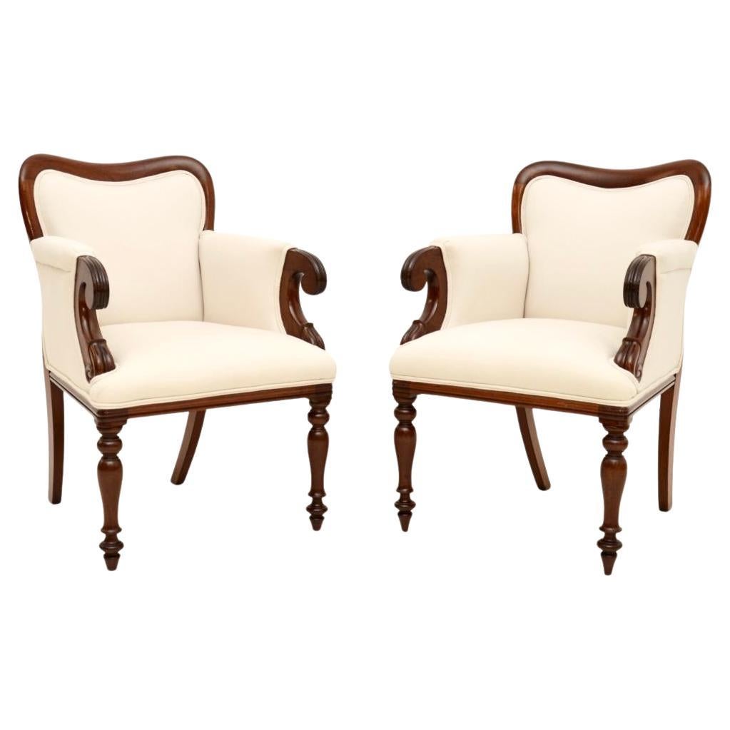 Pair of Antique William IV Period Armchairs