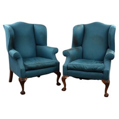 Pair of Antique Wing Back Armchairs