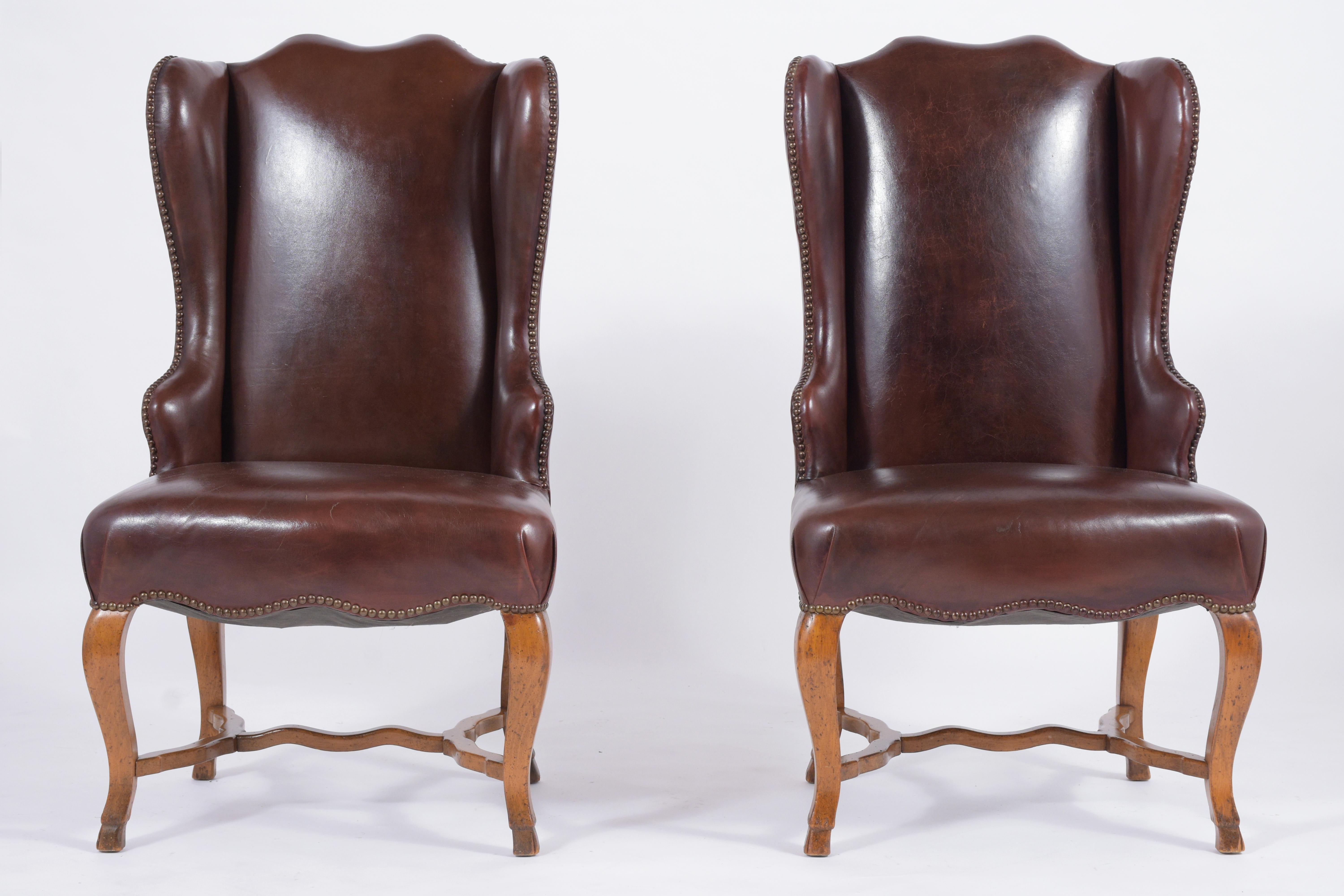 leather wingback dining chair