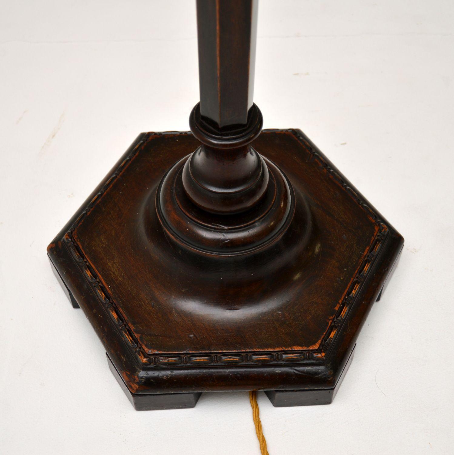 Victorian Pair of Antique Wood Floor Lamps