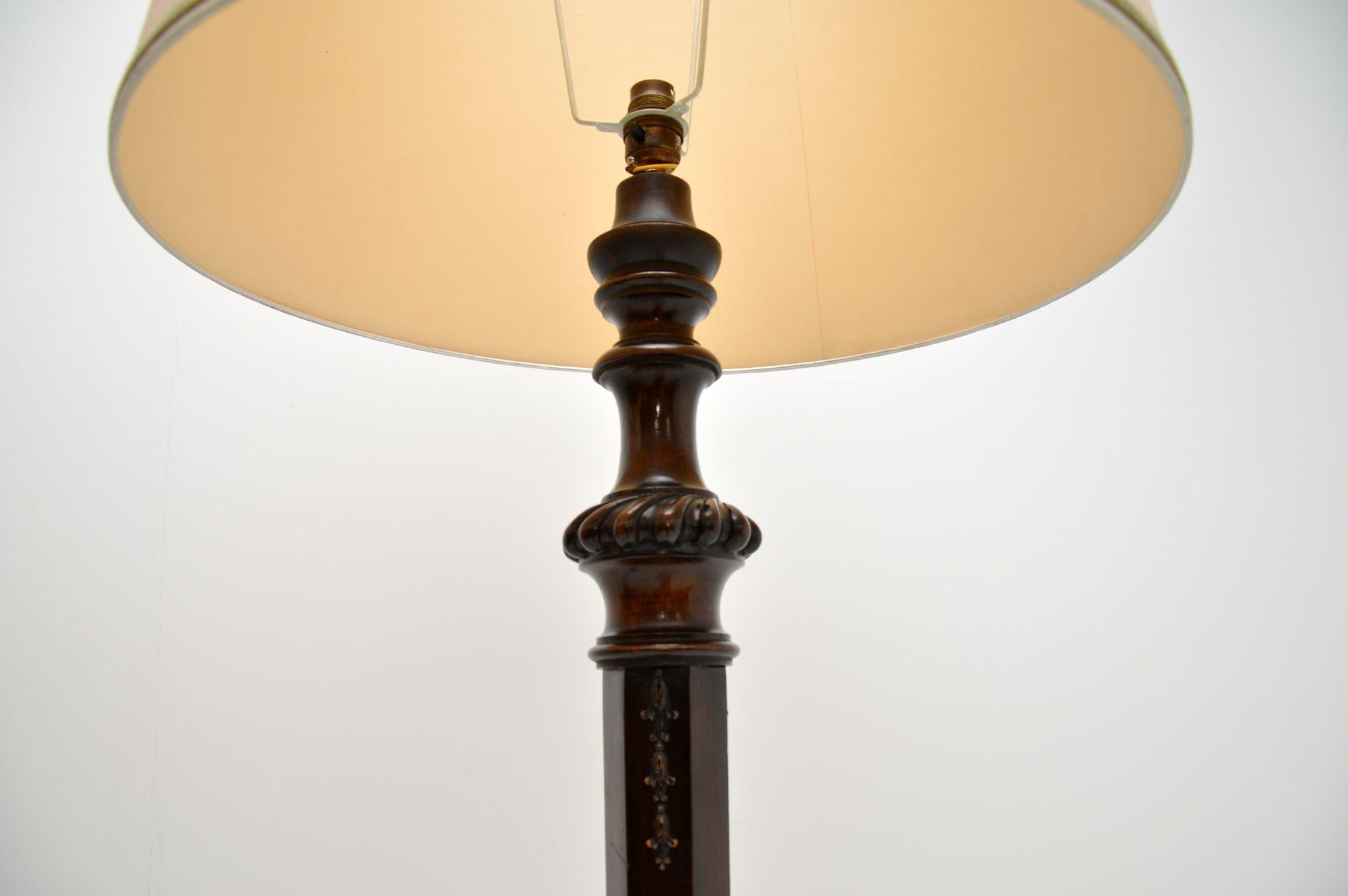 Pair of Antique Wood Floor Lamps 1