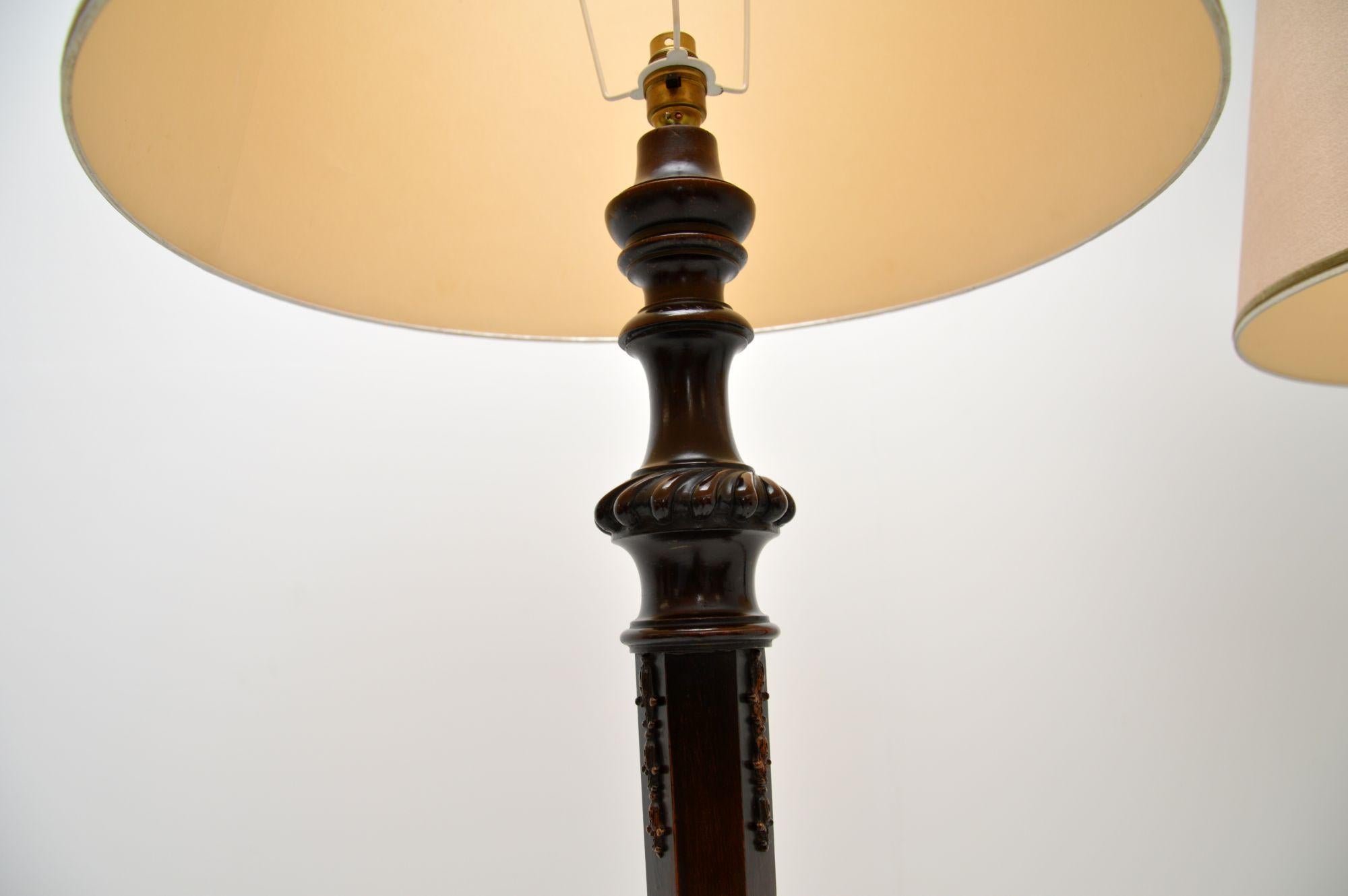 Pair of Antique Wood Floor Lamps 2