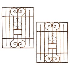 Pair of Used Wrought Iron Decorative Panels