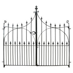 Pair of Antique Wrought Iron Drive Gates