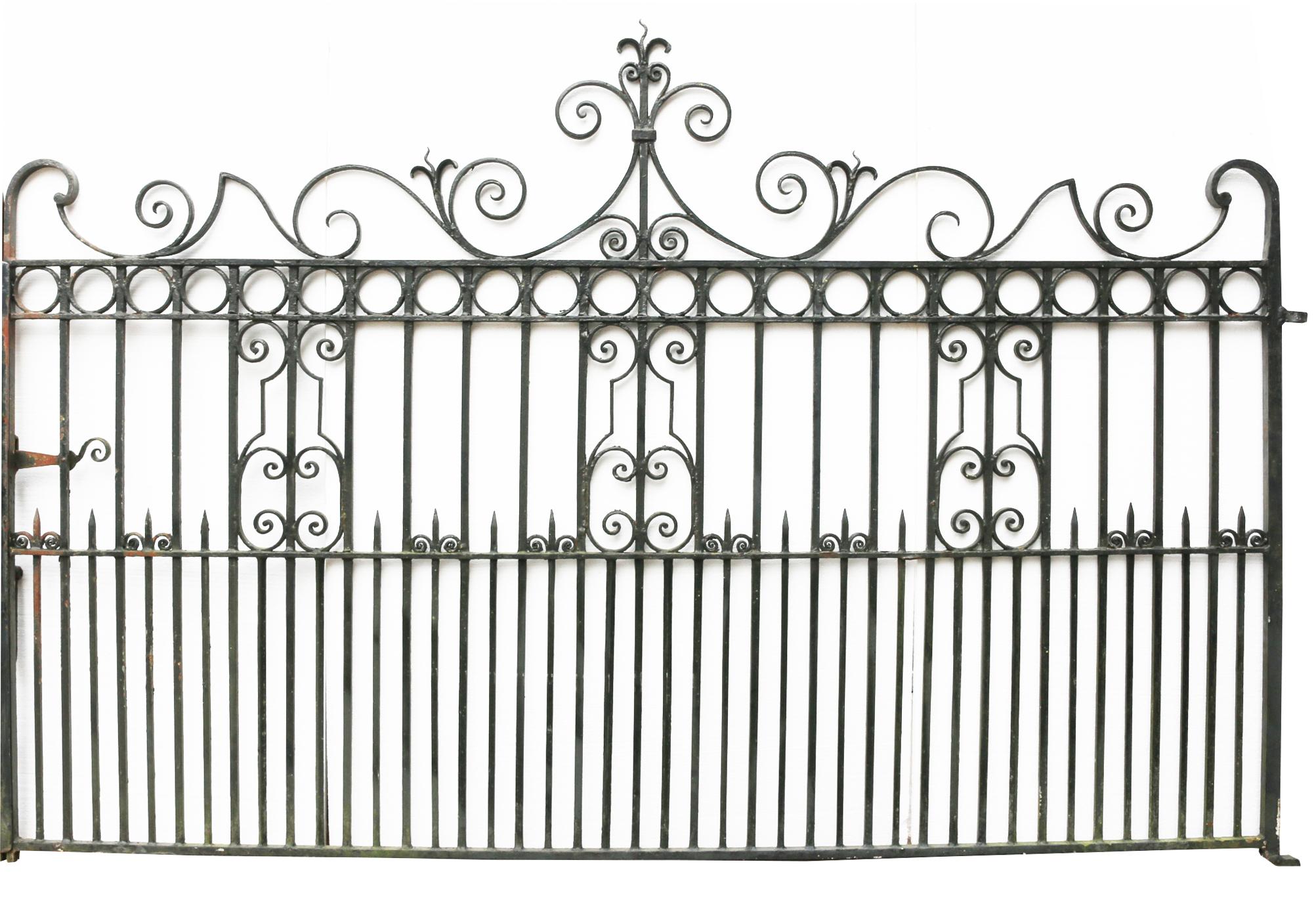Victorian Pair of Antique Wrought Iron Driveway Gates
