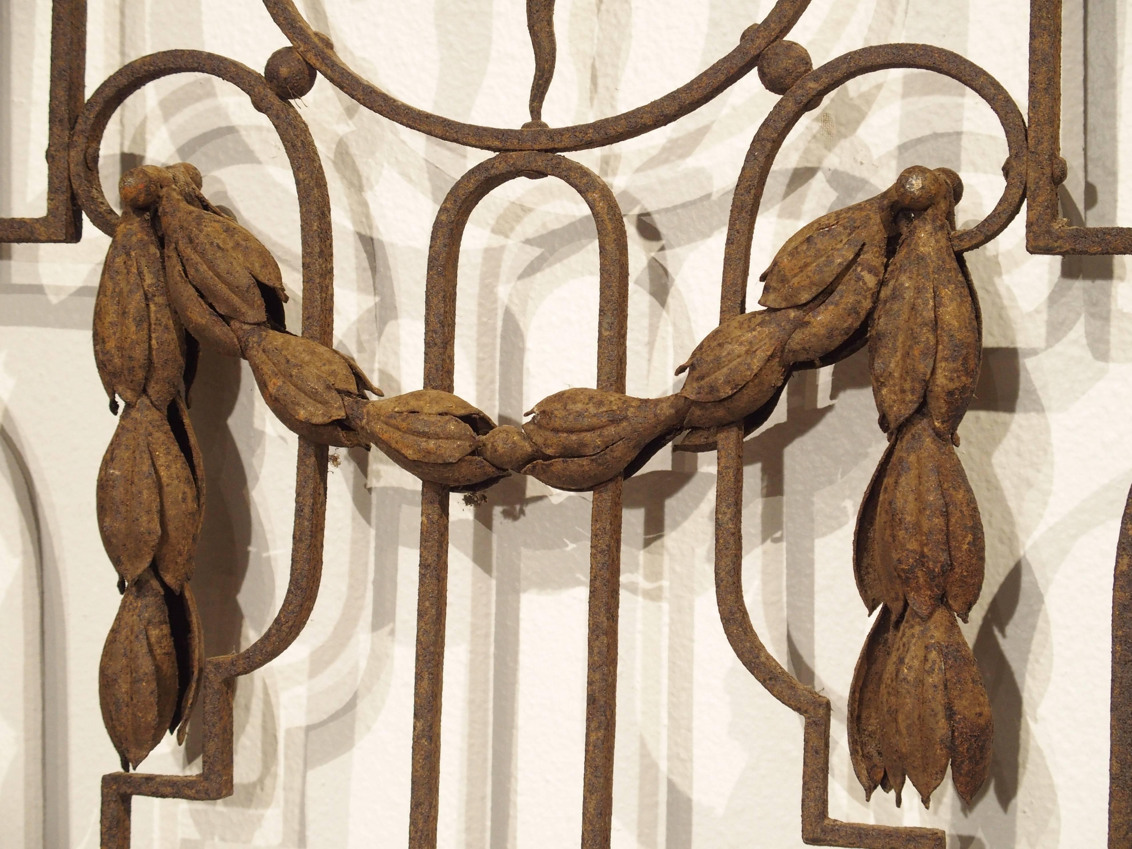 Pair of Antique Wrought Iron Garden Gates from France, circa 1890 In Good Condition In Dallas, TX