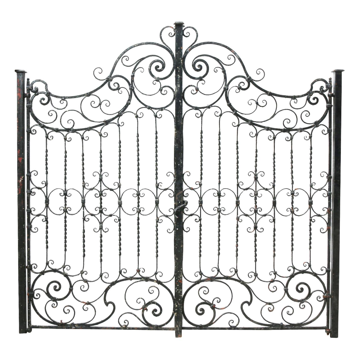 Pair of Antique Wrought Iron Gates