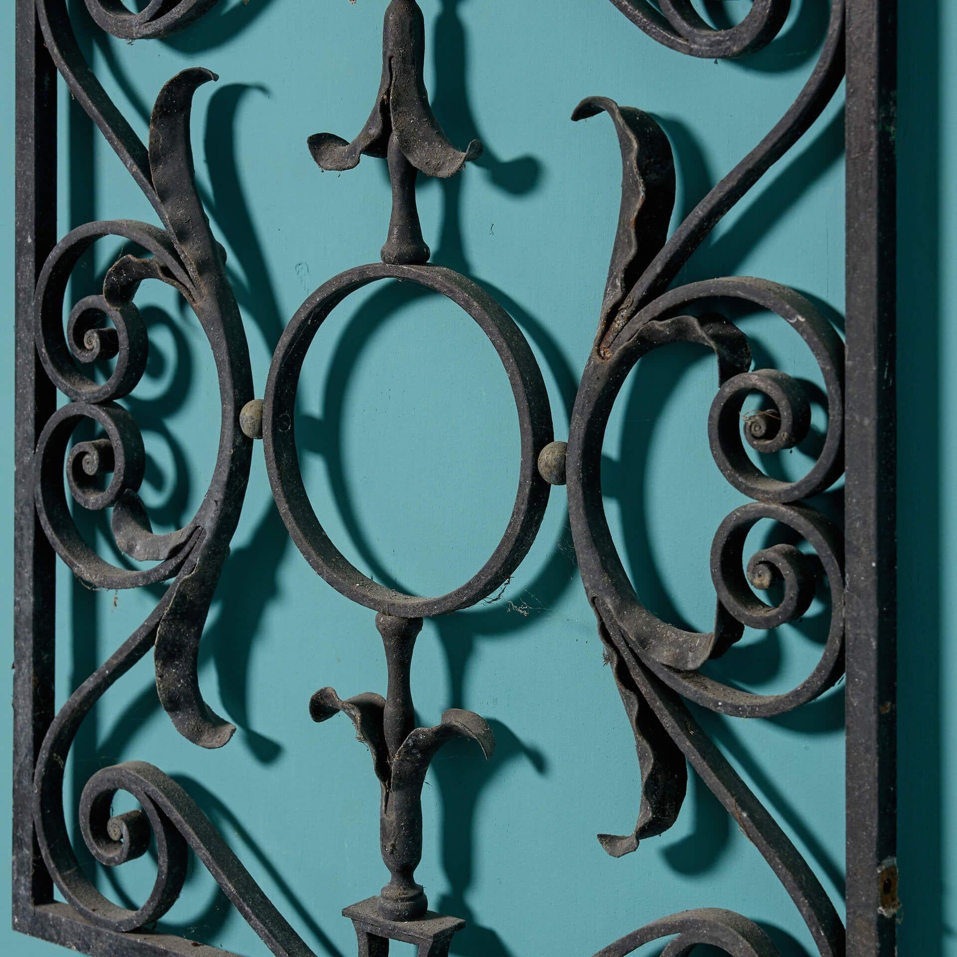 English Pair of Antique Wrought Iron Panels For Sale