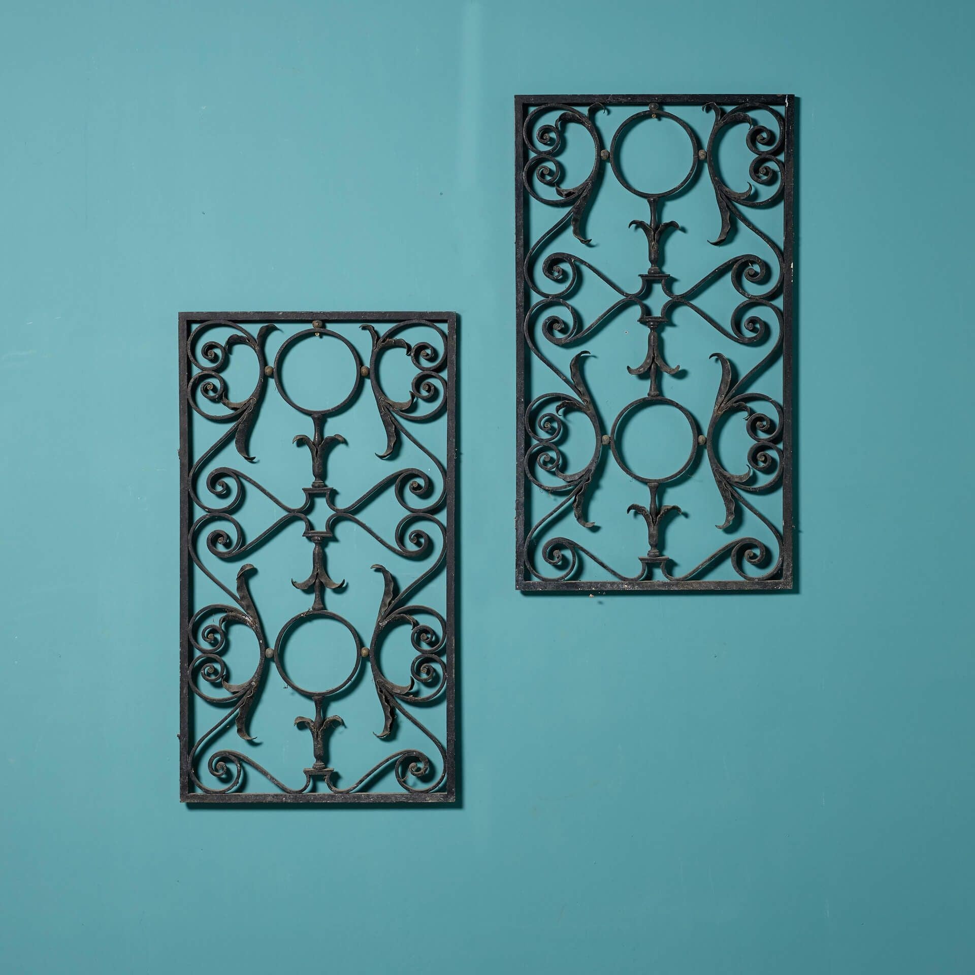 Pair of Antique Wrought Iron Panels For Sale