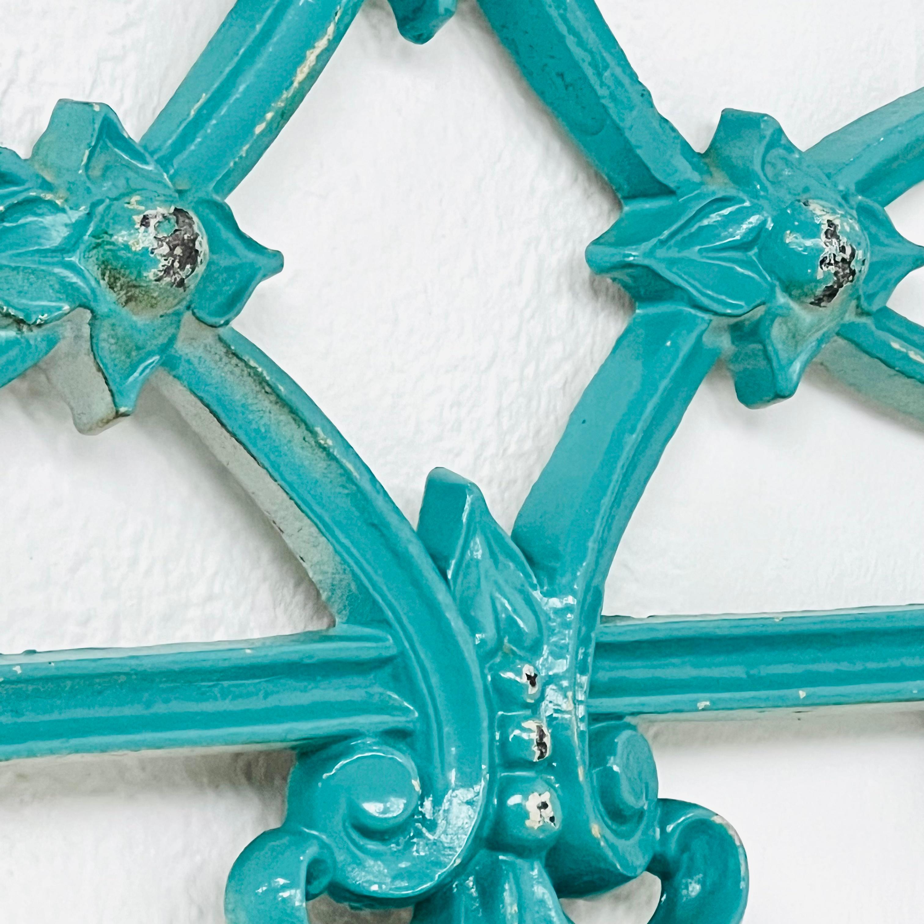 Pair of Antique Wrought Iron Twin Headboards For Sale 9