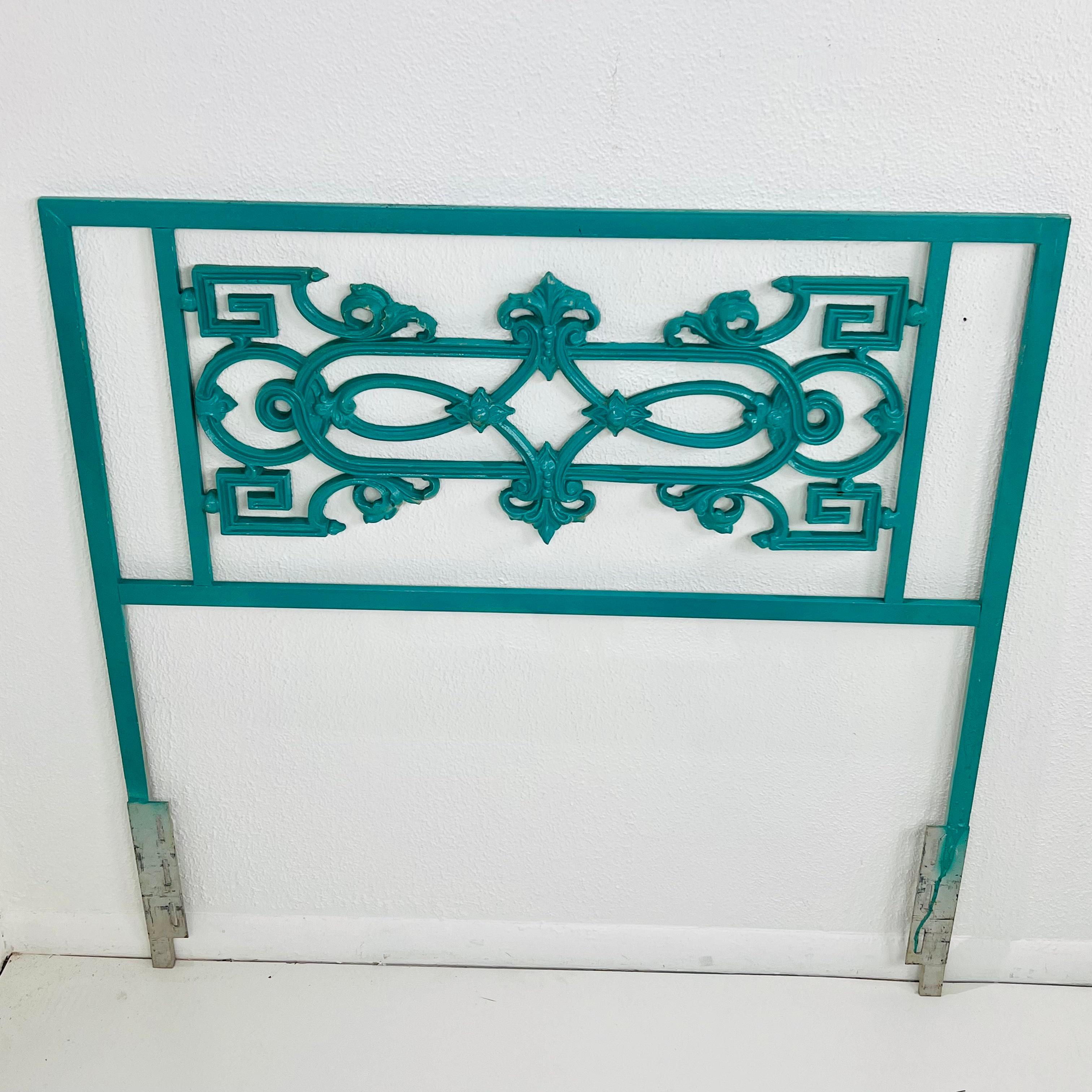 Pair of Antique Wrought Iron Twin Headboards For Sale 12