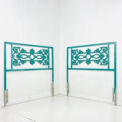 Pair of Antique Wrought Iron Twin Headboards