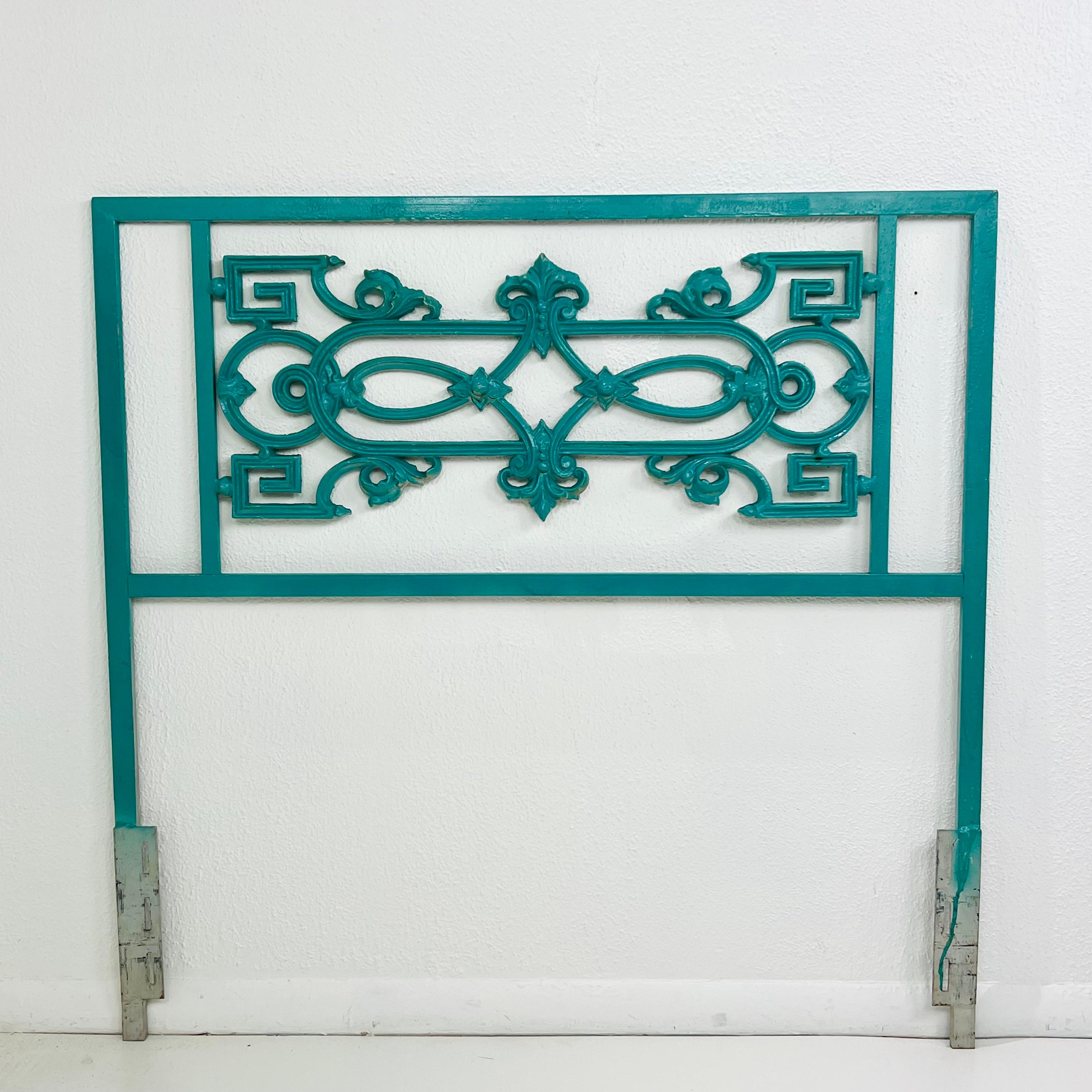 Pair of Antique Wrought Iron Twin Headboards For Sale 2