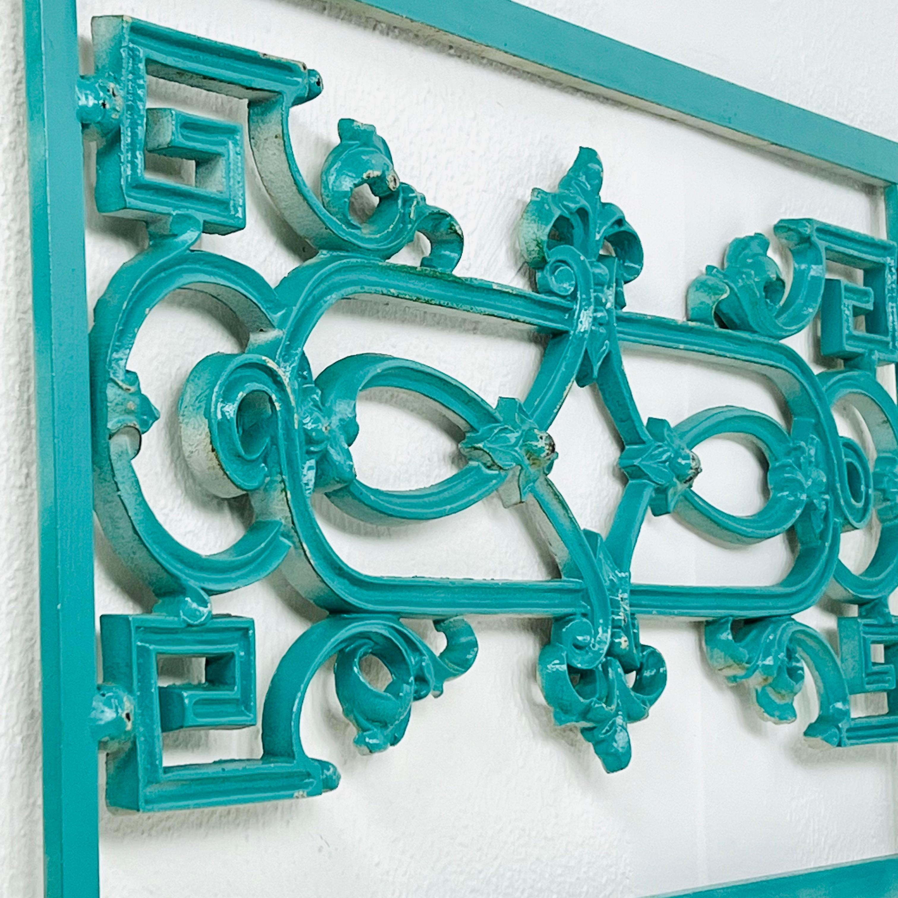Pair of Antique Wrought Iron Twin Headboards For Sale 3