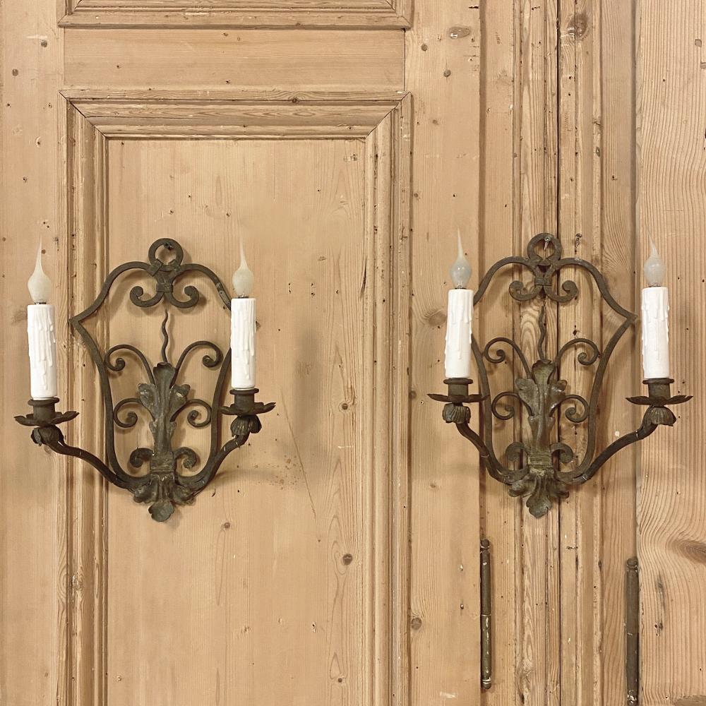 vintage wrought iron wall sconces