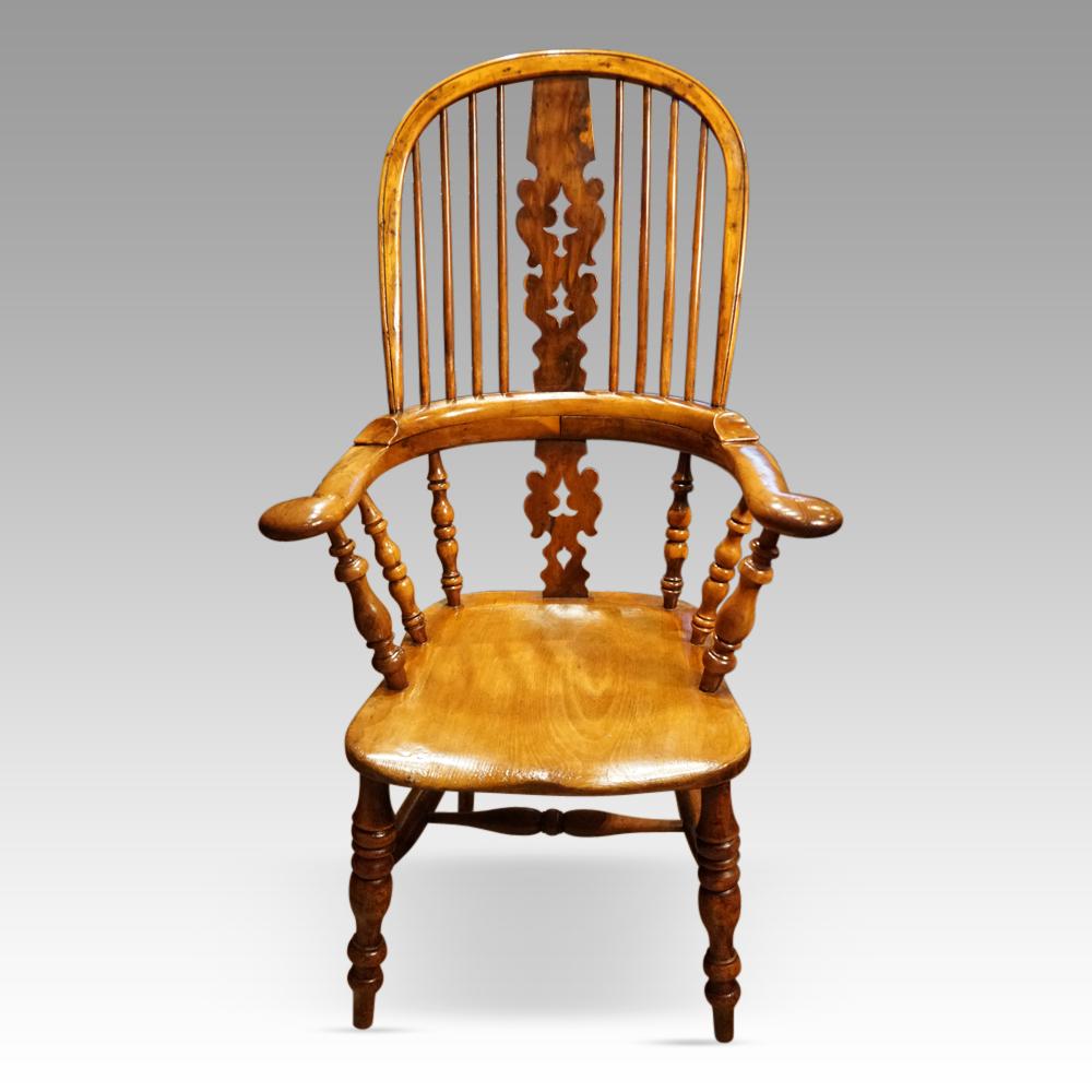 Pair of Antique yew  Windsor chairs 2
