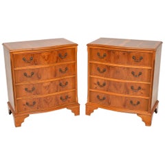 Pair of Antique Yew Wood Chest of Drawers