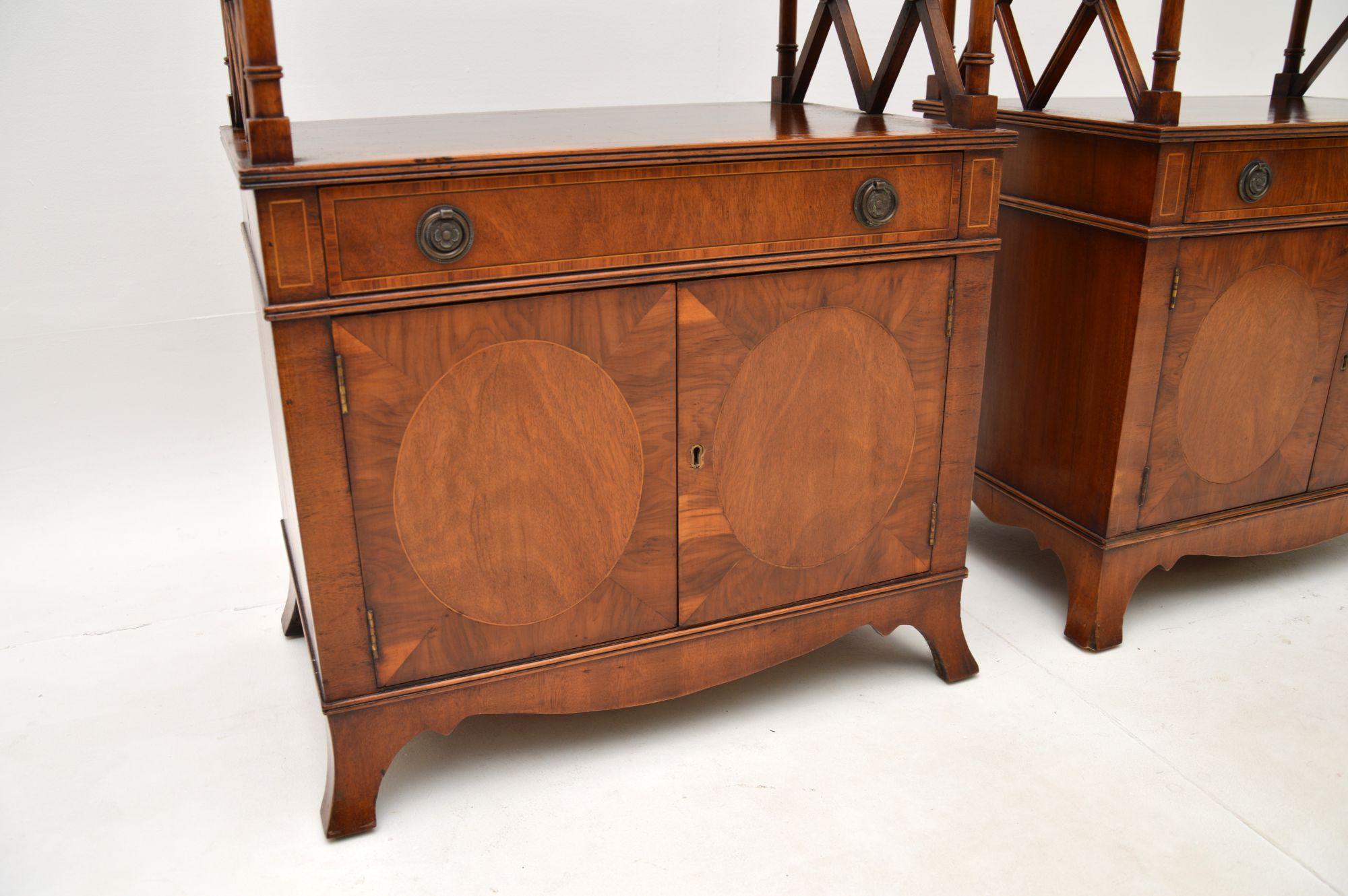 Pair of Antique Yew Wood Side Cabinets For Sale 5
