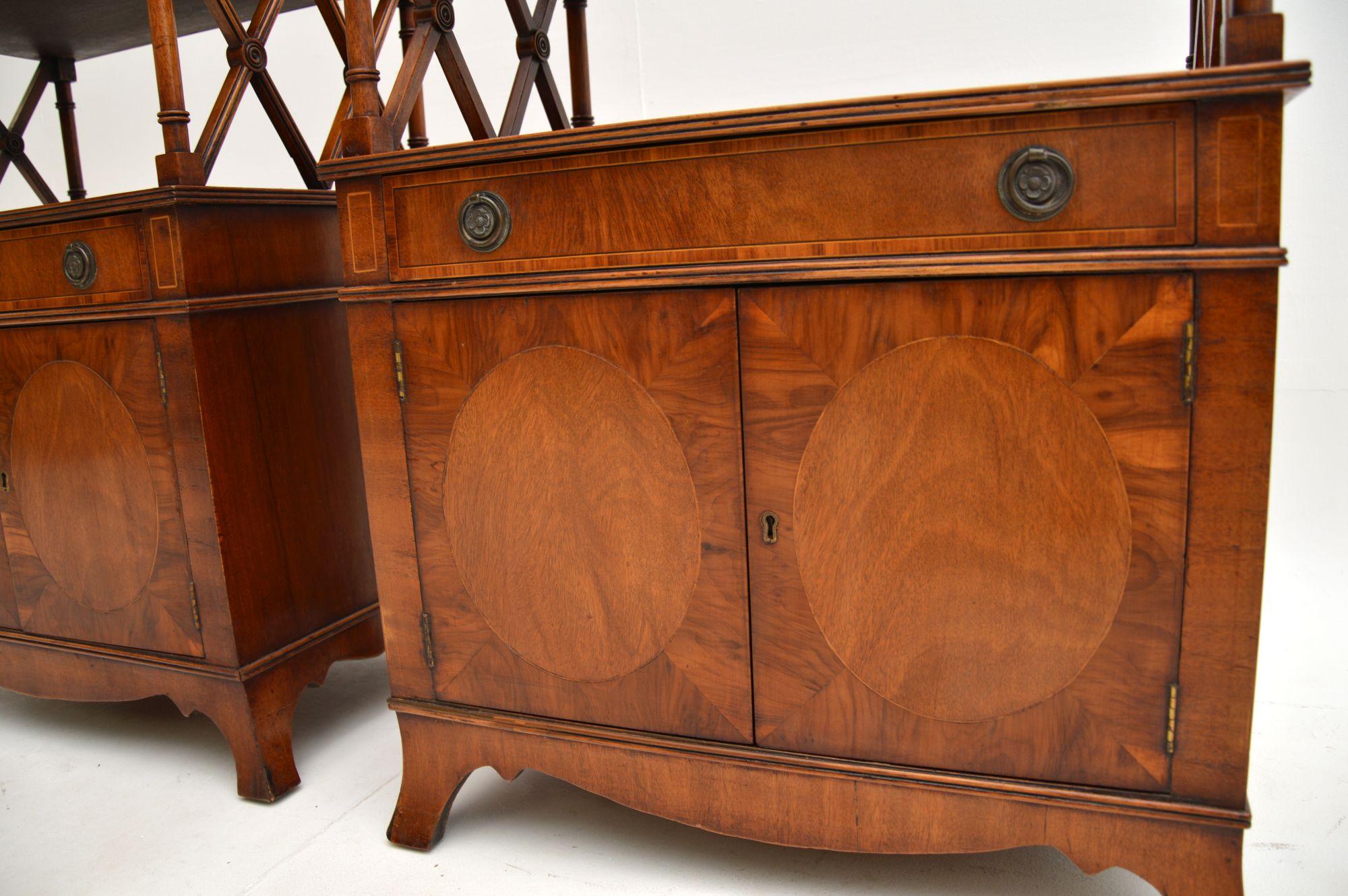 Pair of Antique Yew Wood Side Cabinets For Sale 6