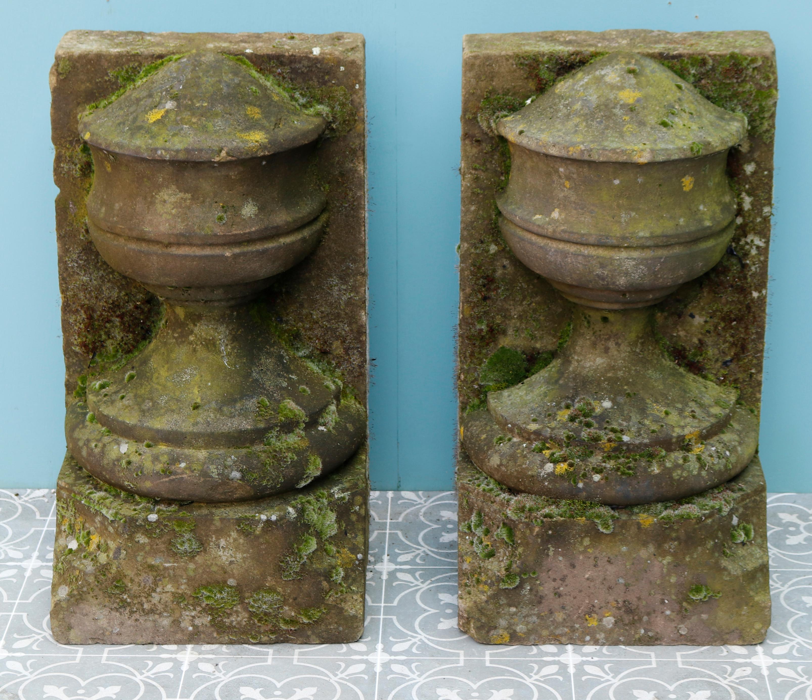 18th Century Pair of Antique York Stone Finials For Sale