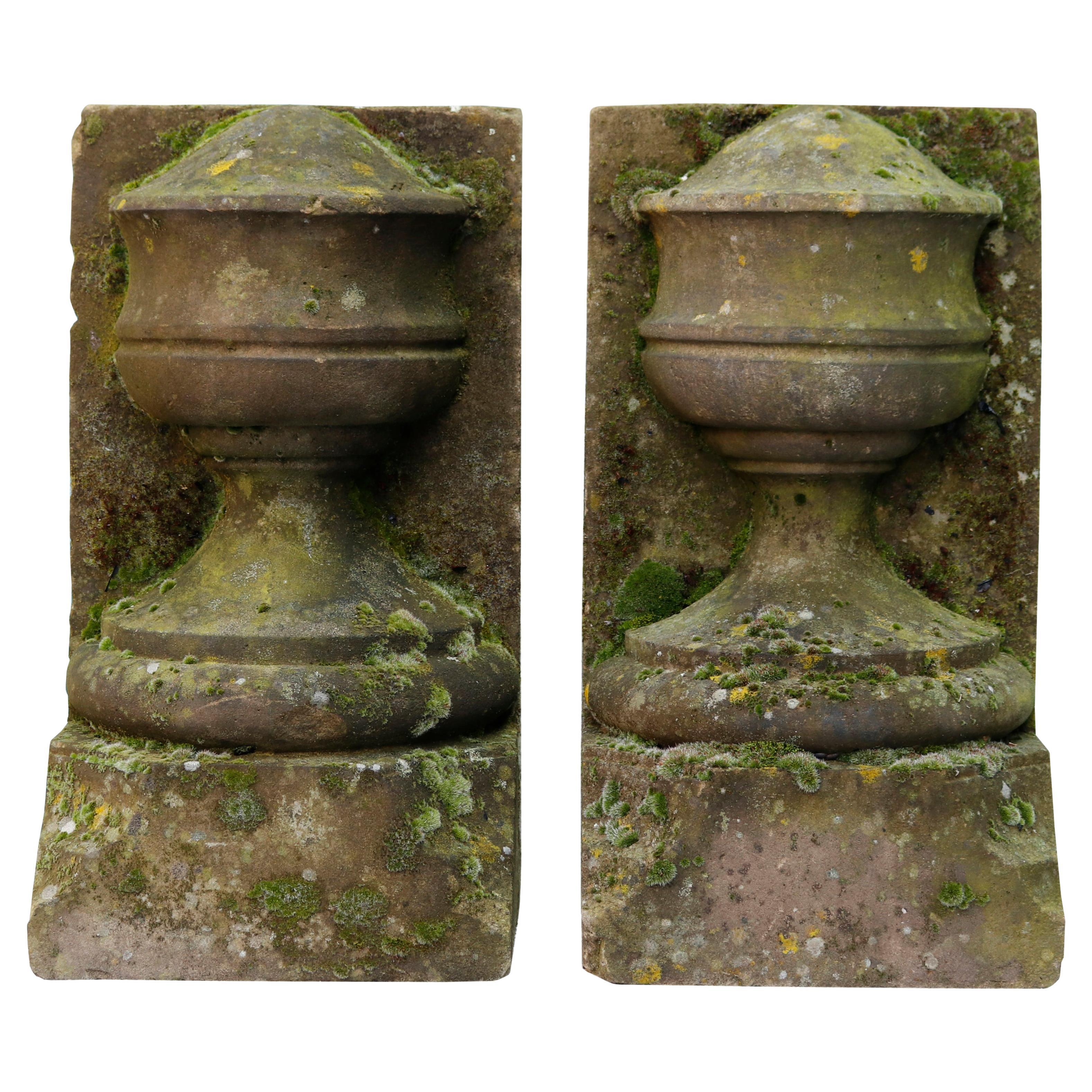 Pair of Antique York Stone Finials For Sale