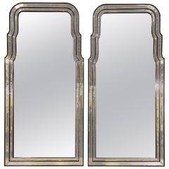 Pair of Antiqued Frame Wall or Console Mirrors