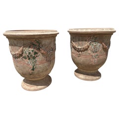 Pair of Antiqued Lemon or Orange Tree Anduze Pots from the Cevennes, France