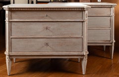 Pair of Antiqued Neoclassic Painted Chests, Contemporary