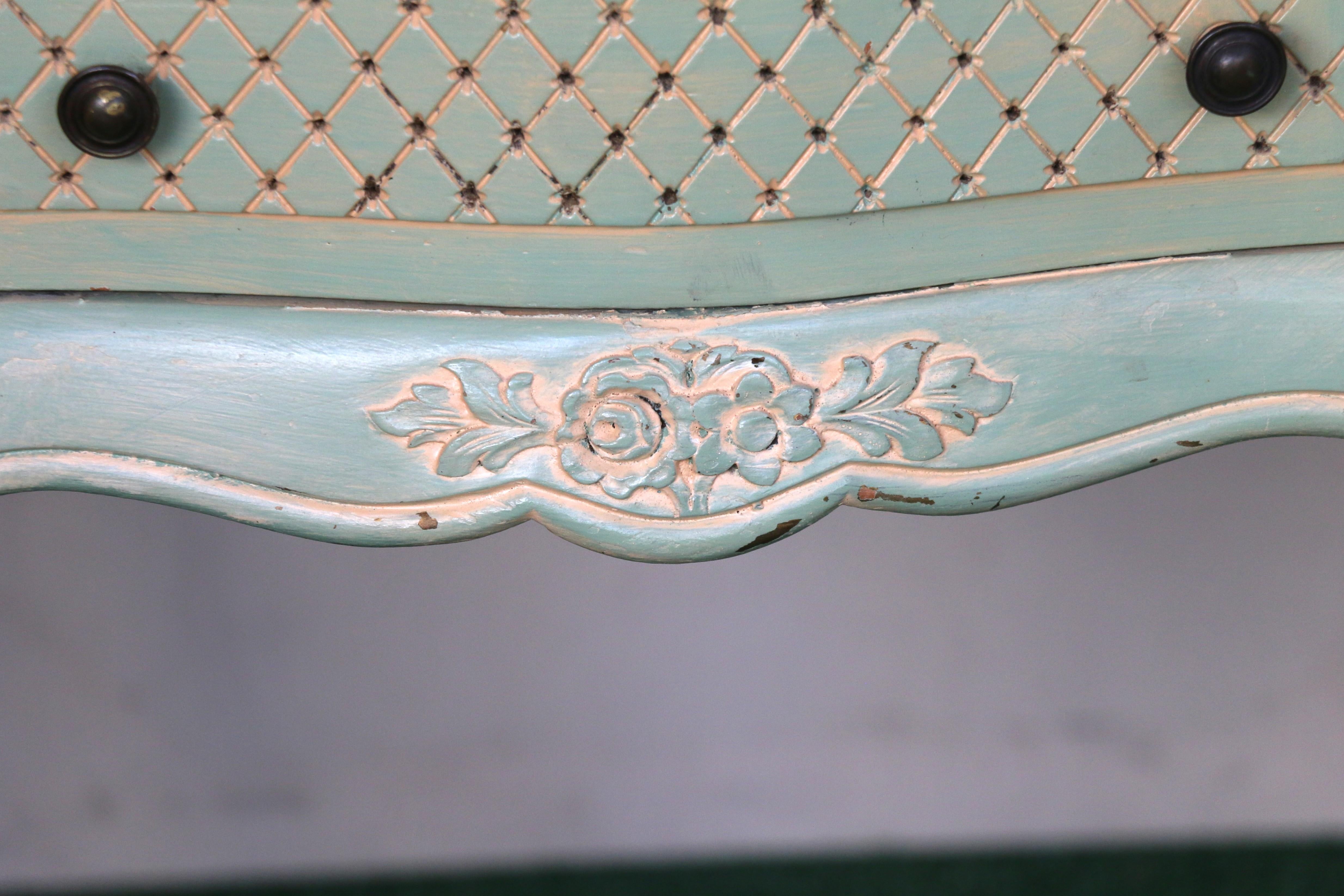 Pair of Antiques Italian Nightstands With Marble Top For Sale 6
