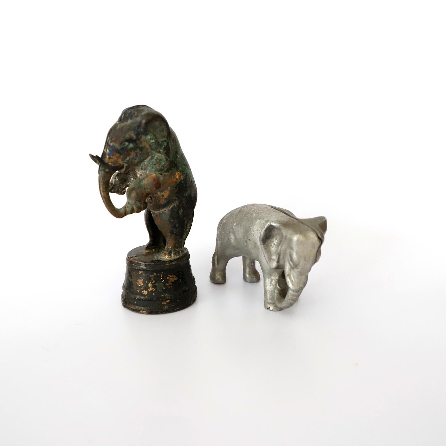 Paar Antiquitäten Geld / Bank, Elefanten (Industriell) im Angebot