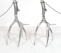 Pair of Aluminum Antler Lamps circa 1980s