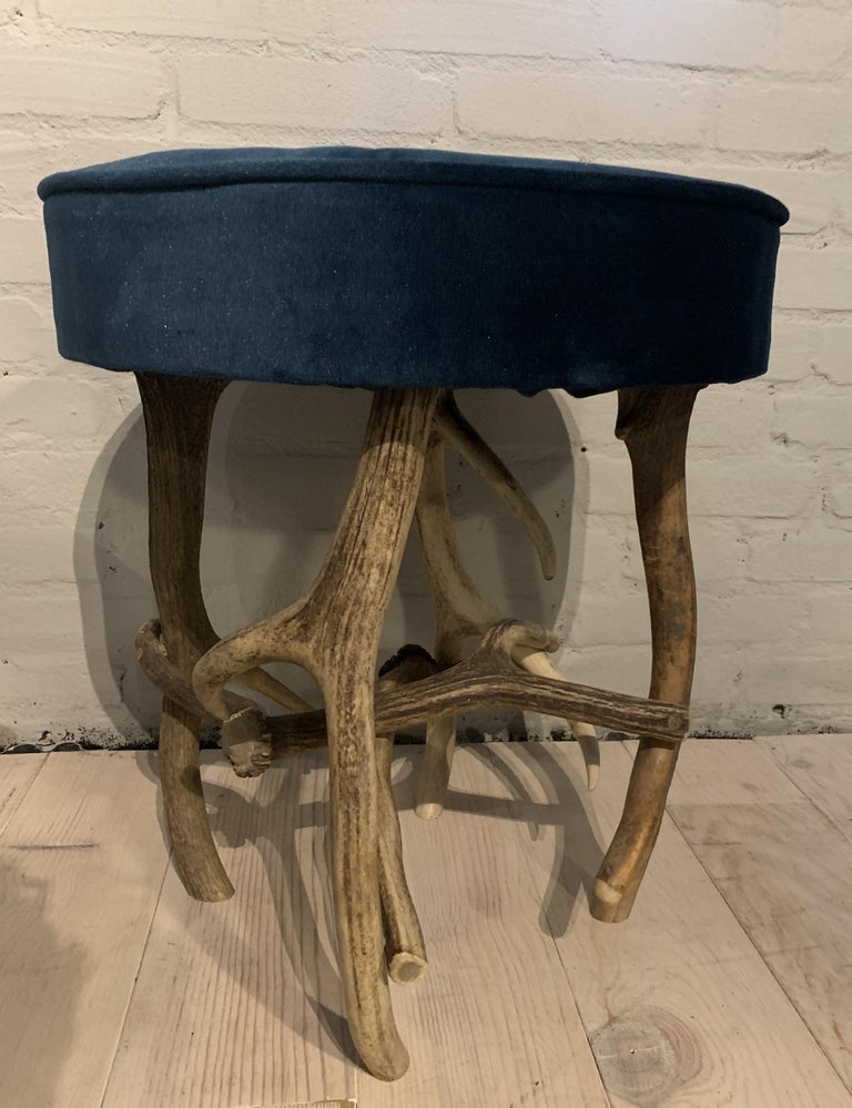 Dutch Pair of Antler Stools For Sale