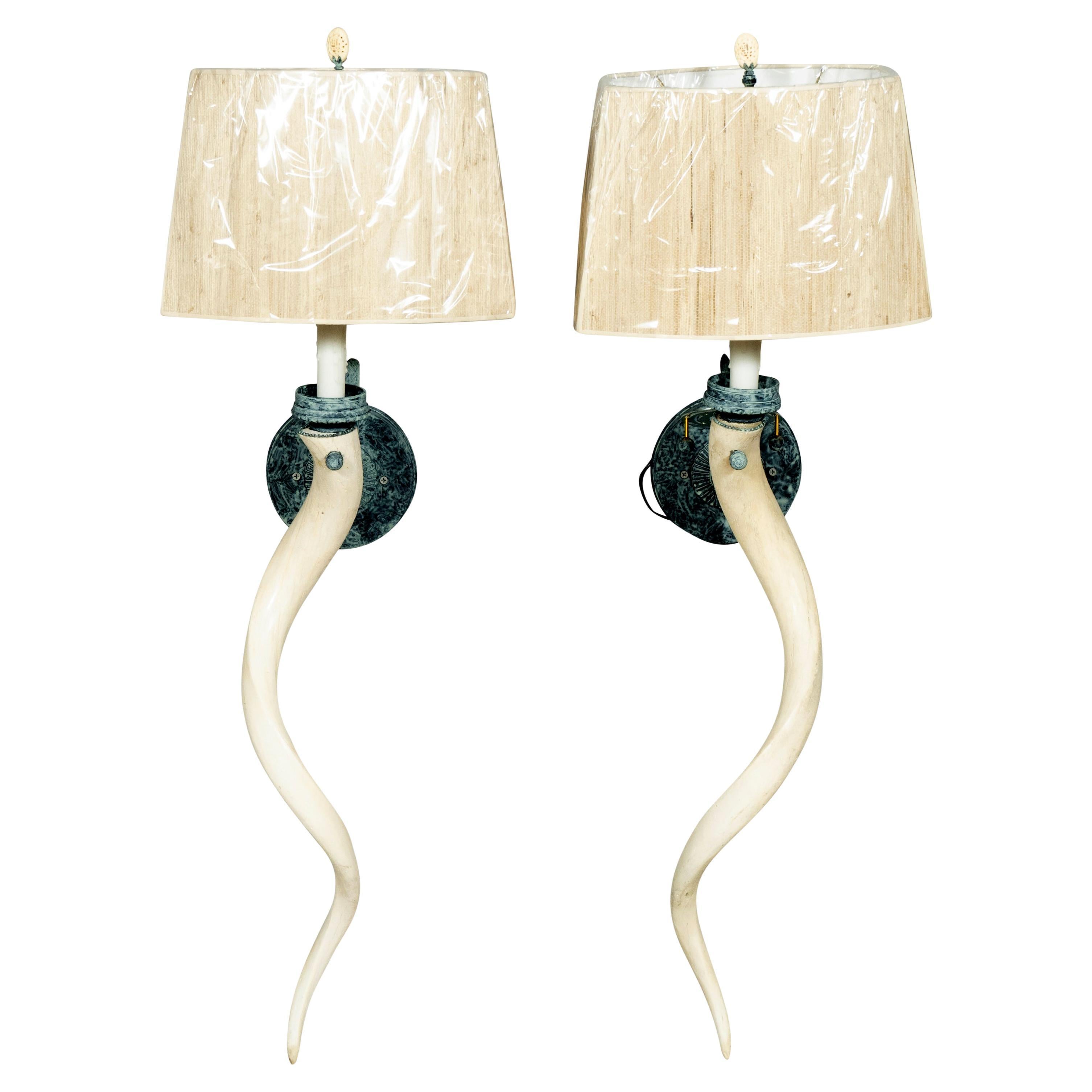 Pair Of Antler Wall Sconces