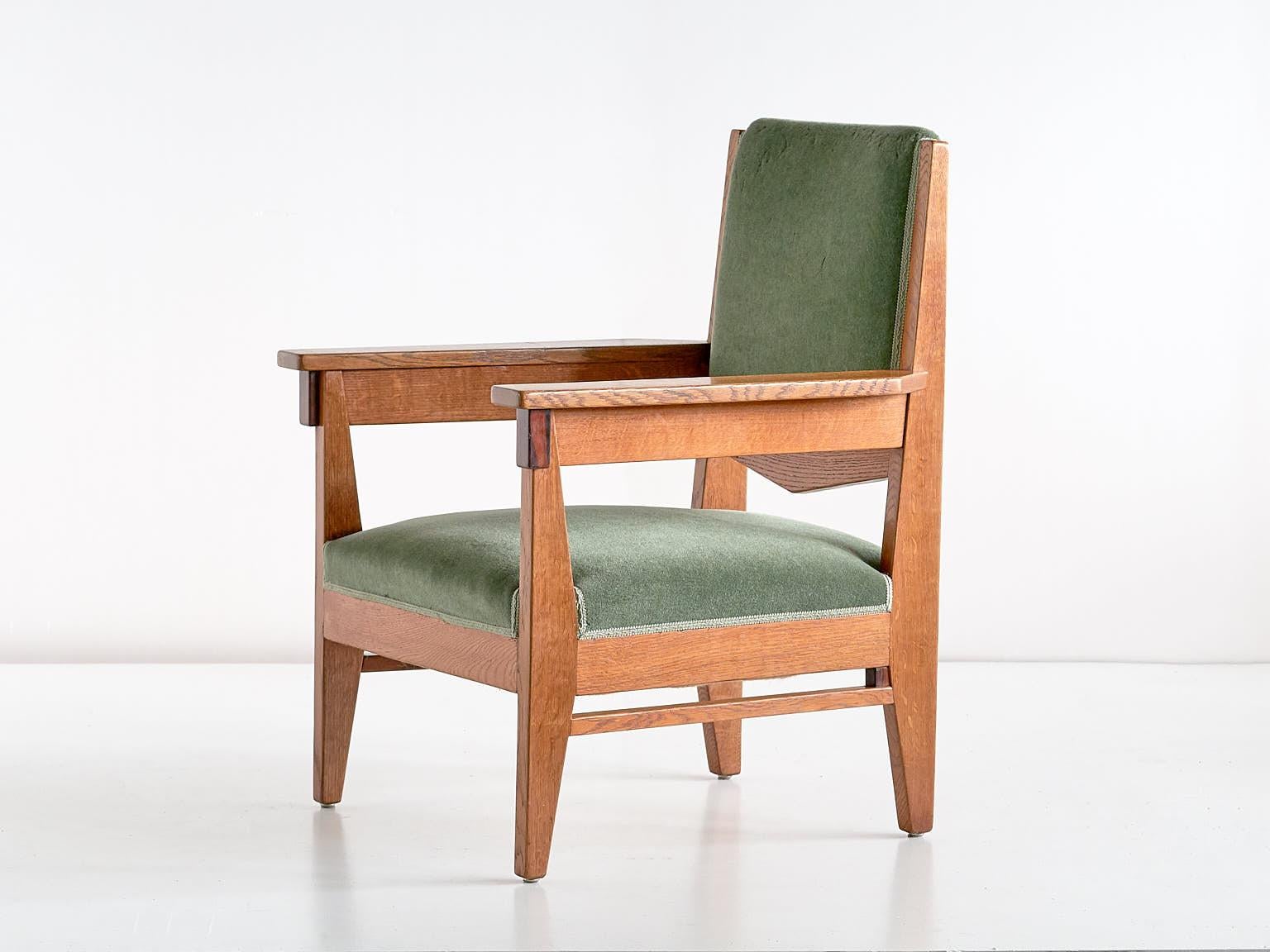 Paire de fauteuils Art déco Anton Lucas en chêne et ébène de Macassar, 1925 en vente 6