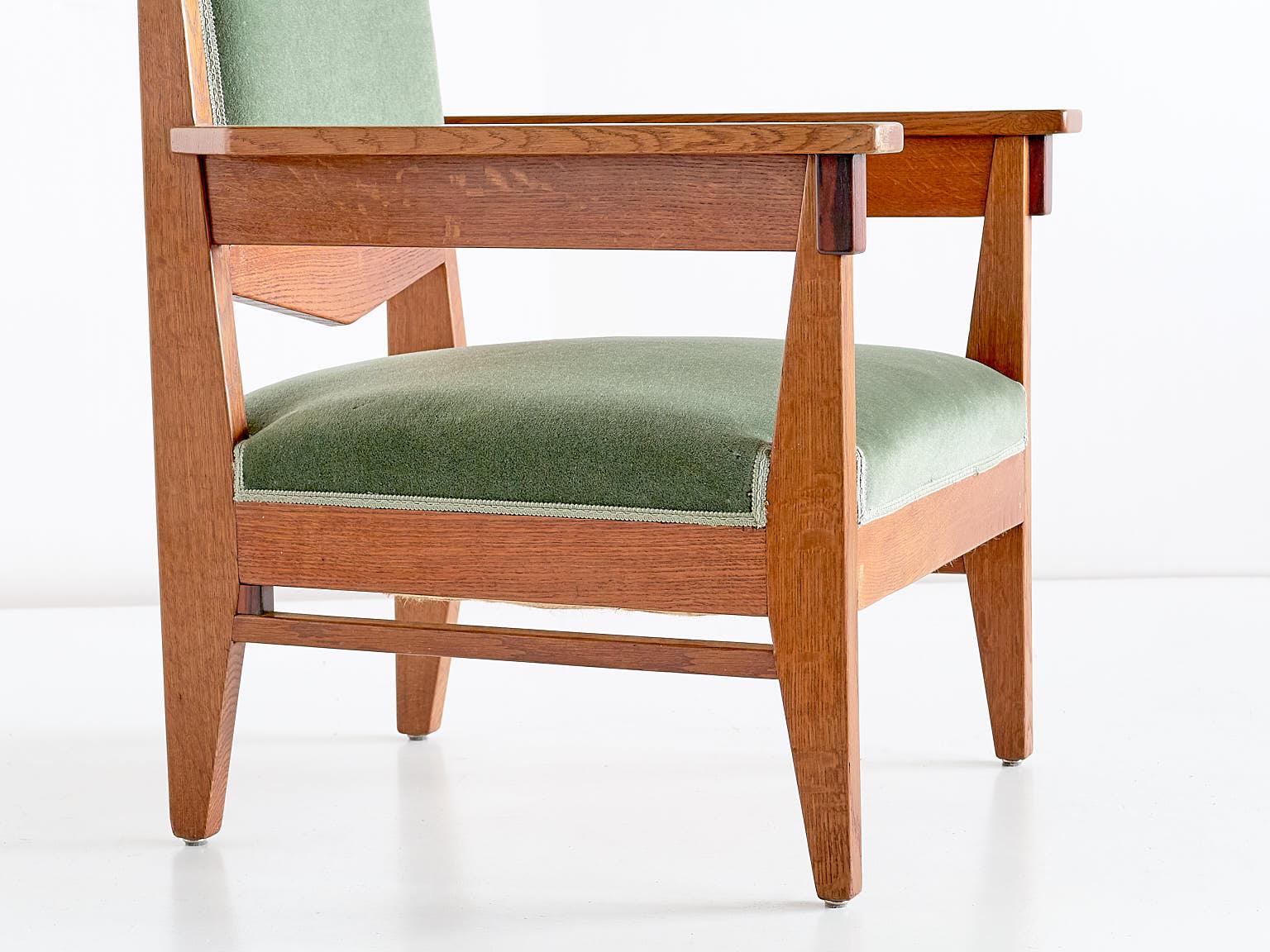 Paire de fauteuils Art déco Anton Lucas en chêne et ébène de Macassar, 1925 en vente 9