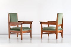 Paire de fauteuils Art déco Anton Lucas en chêne et ébène de Macassar, 1925