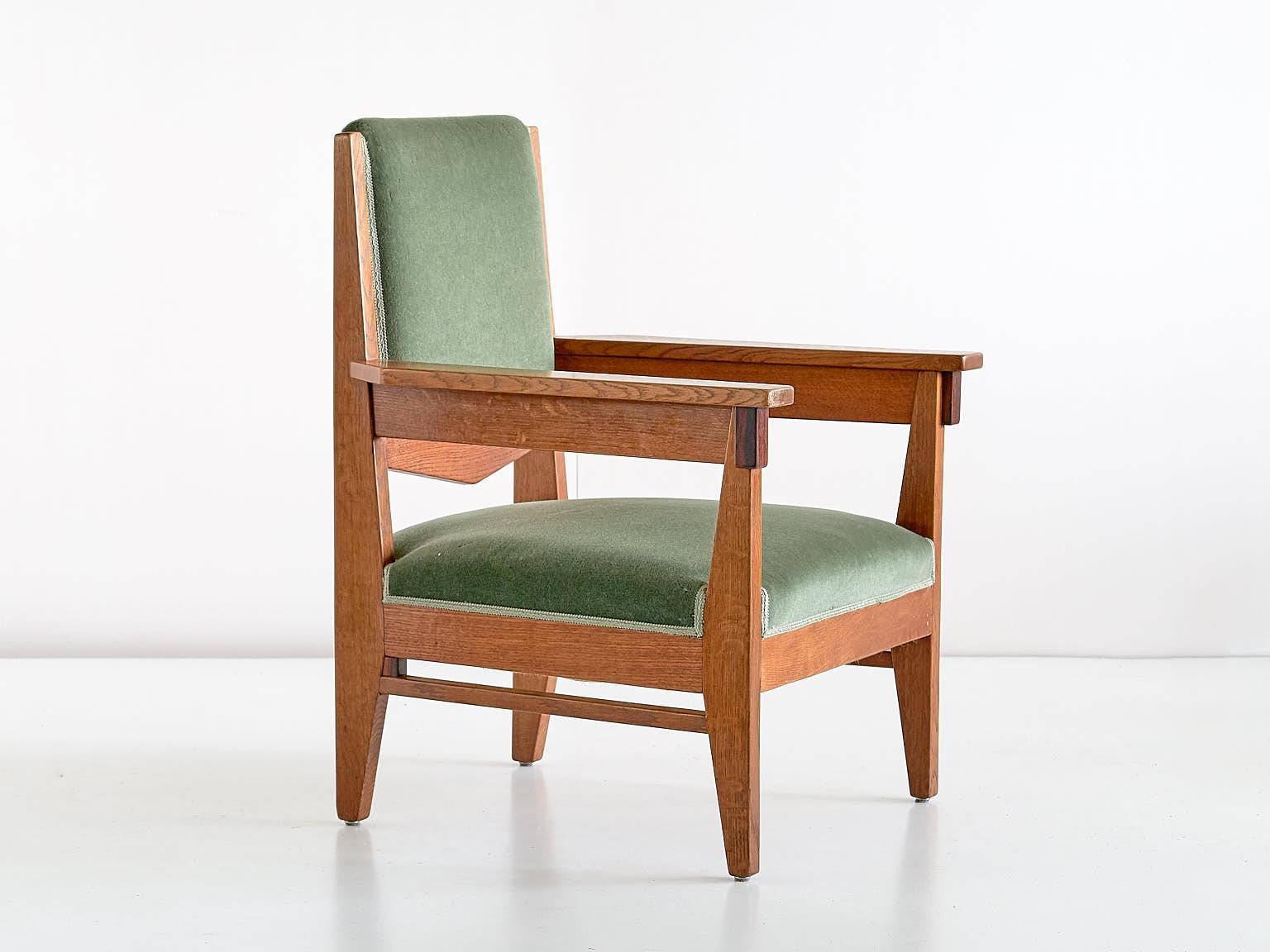 Paire de fauteuils Art déco Anton Lucas en chêne et ébène de Macassar, 1925 en vente 1
